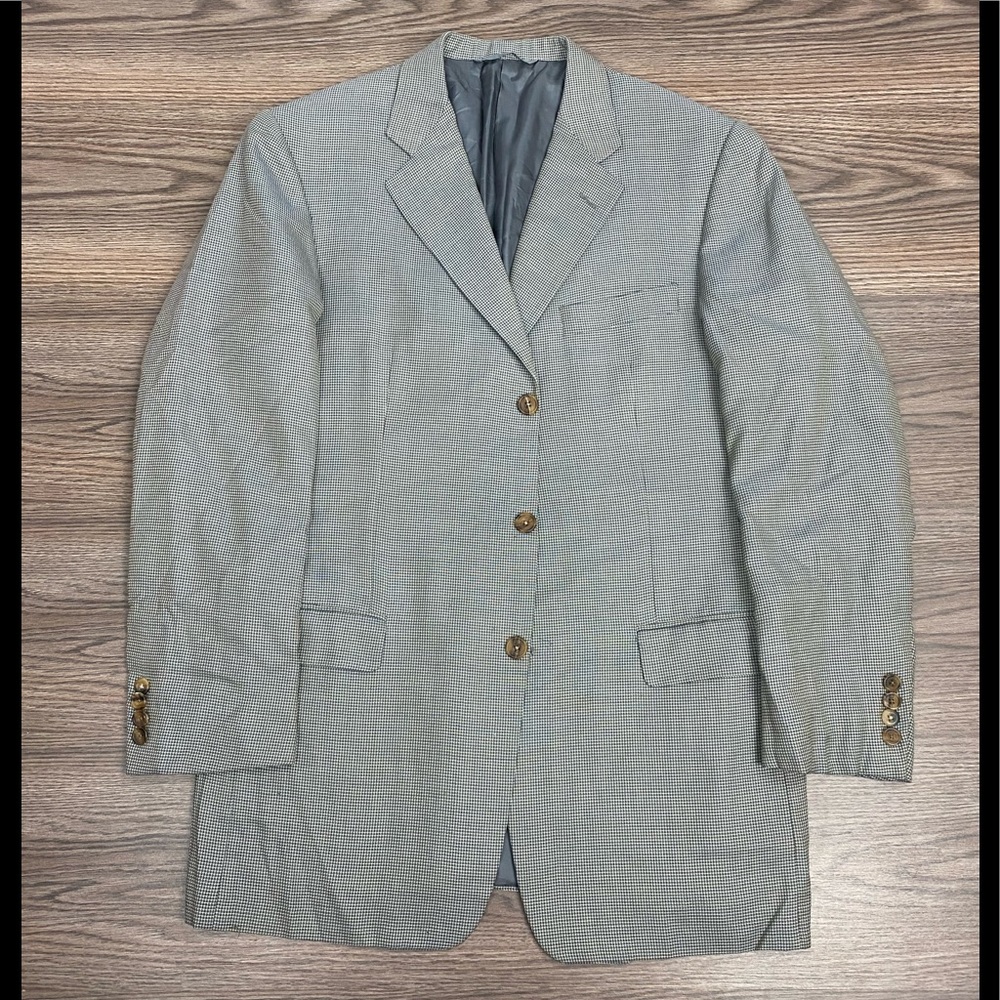 Hickey Freeman Blue & Grey Check Blazer 40R